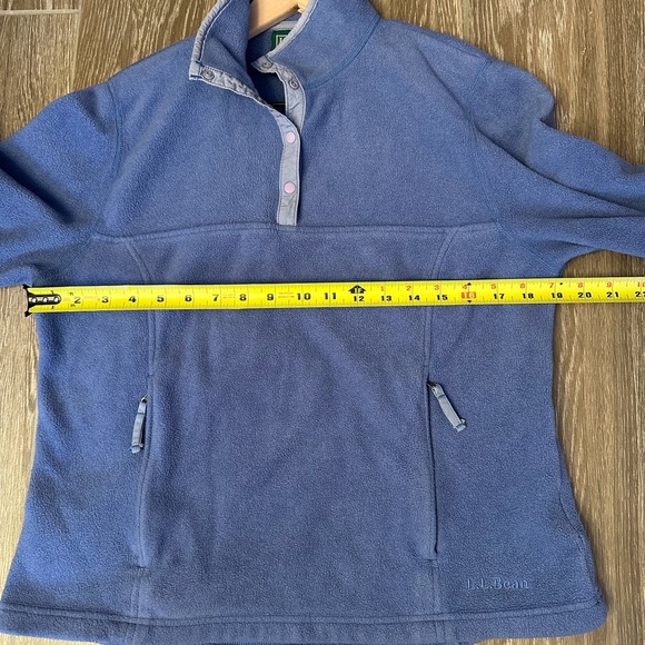 L.L. Bean Light Periwinkle Fleece 1/4 Snap Pullover Women’s Medium Athleisure - Picture 8 of 10